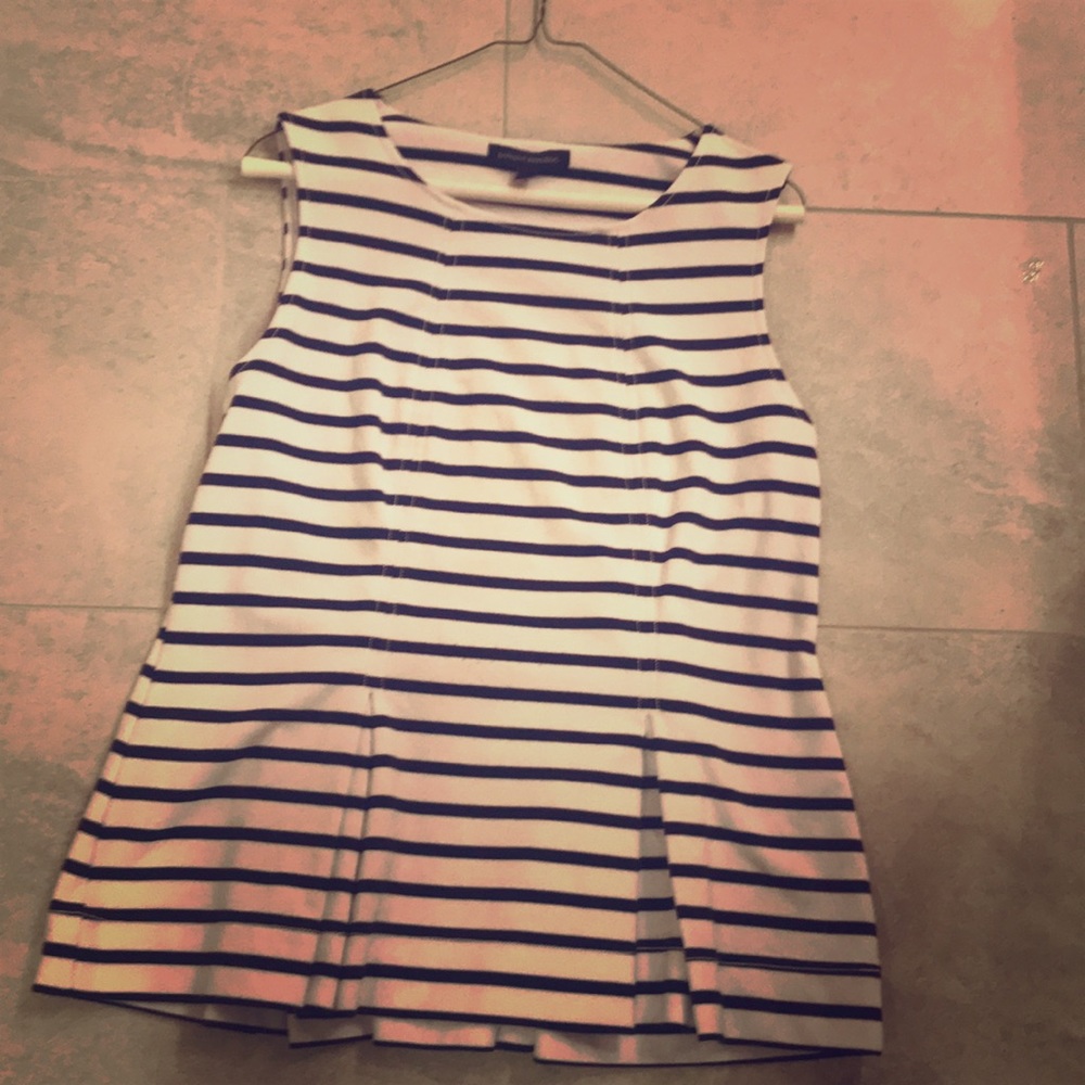 Navy striped Banana Republic peplum top